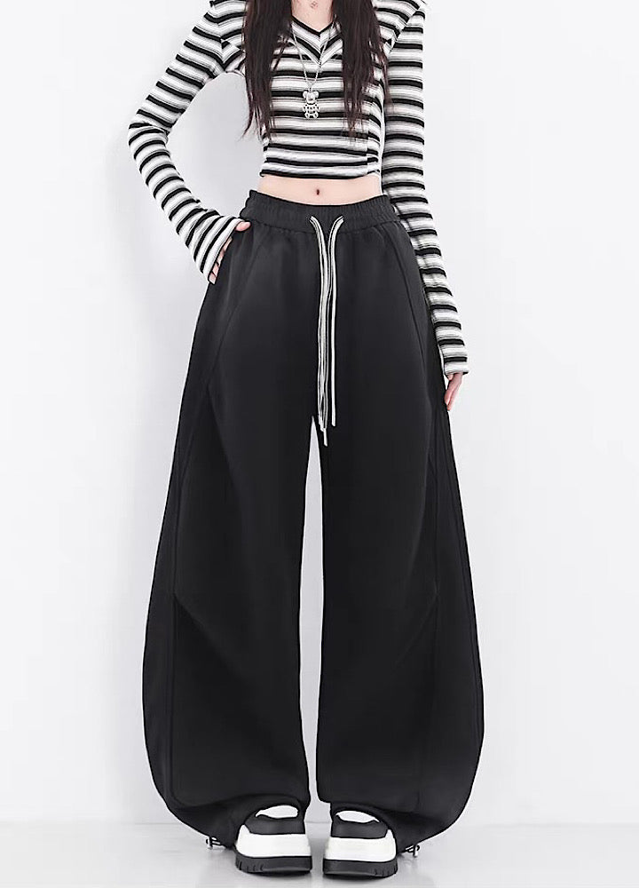 【10/4新作】Fully washed wide silhouette vintage basic sweatpants  HL3206