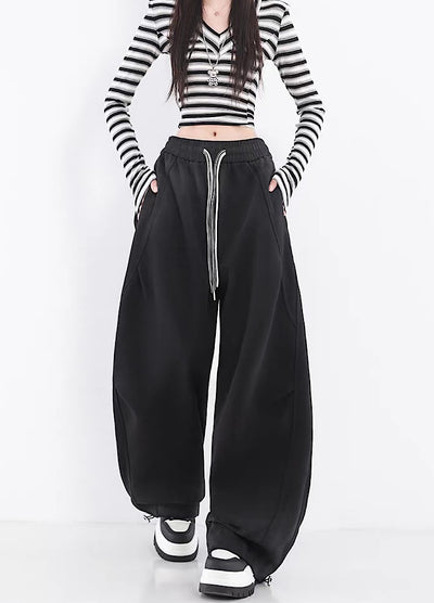 【10/4新作】Fully washed wide silhouette vintage basic sweatpants  HL3206