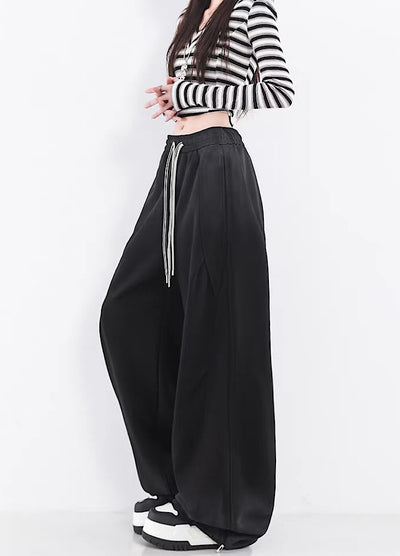 【10/4新作】Fully washed wide silhouette vintage basic sweatpants  HL3206