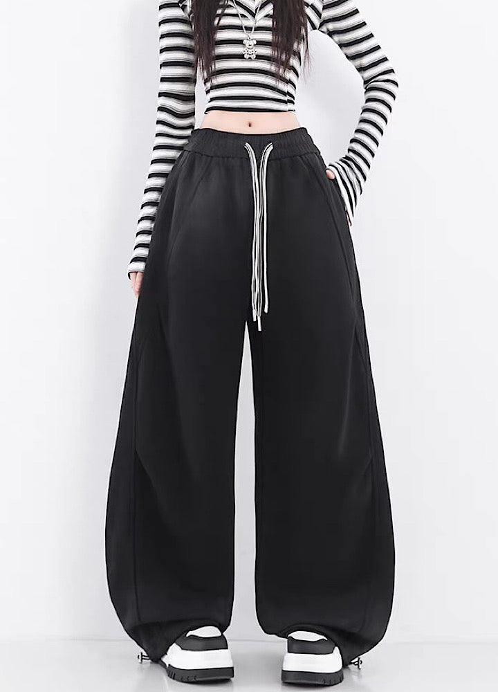 【10/4新作】Fully washed wide silhouette vintage basic sweatpants  HL3206