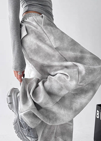 【10/4新作】Random pale gray wide silhouette sweatpants  HL3207