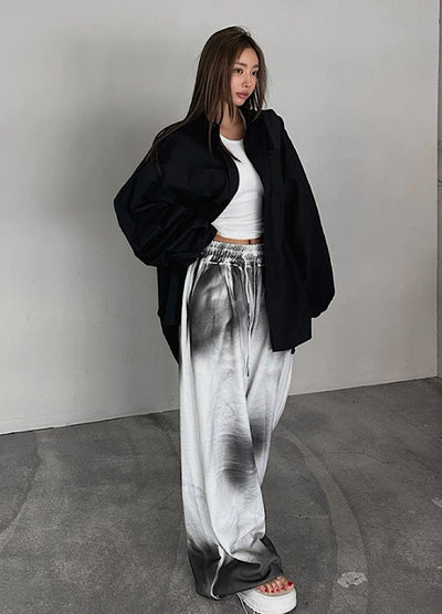 【10/4新作】Random monotone wash wide straight silhouette sweatpants  HL3209