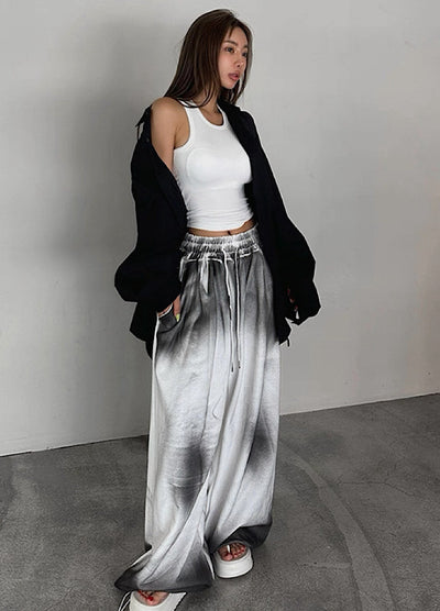 【10/4新作】Random monotone wash wide straight silhouette sweatpants  HL3209