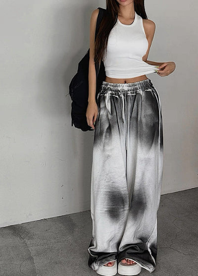 【10/4新作】Random monotone wash wide straight silhouette sweatpants  HL3209