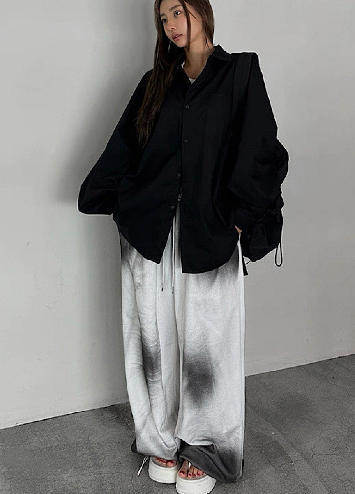 【10/4新作】Random monotone wash wide straight silhouette sweatpants  HL3209