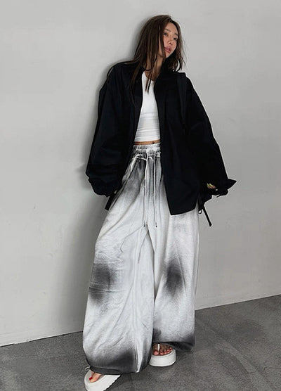 【10/4新作】Random monotone wash wide straight silhouette sweatpants  HL3209