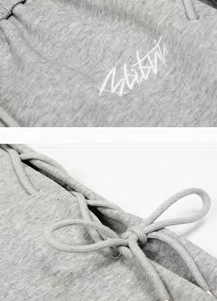 【Rayohopp】Side-changing design wide silhouette straight sweatpants  RH0159