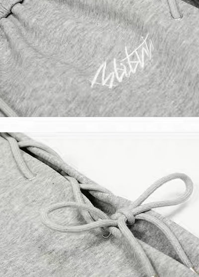 【Rayohopp】Side-changing design wide silhouette straight sweatpants  RH0159