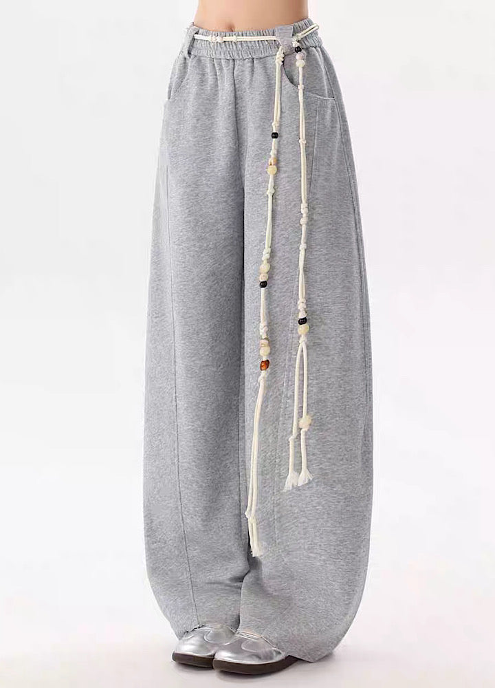 【Rayohopp】Belt loop plus wide straight silhouette simple sweatpants  RH0161
