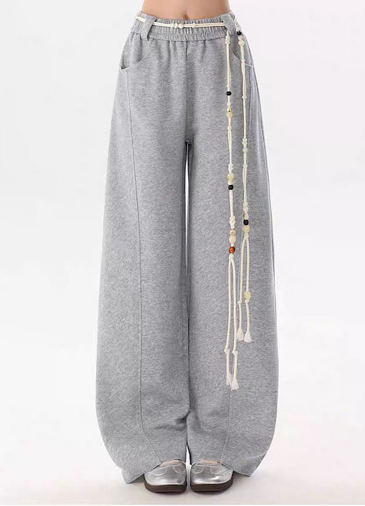 【Rayohopp】Belt loop plus wide straight silhouette simple sweatpants  RH0161
