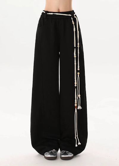 【Rayohopp】Belt loop plus wide straight silhouette simple sweatpants  RH0161