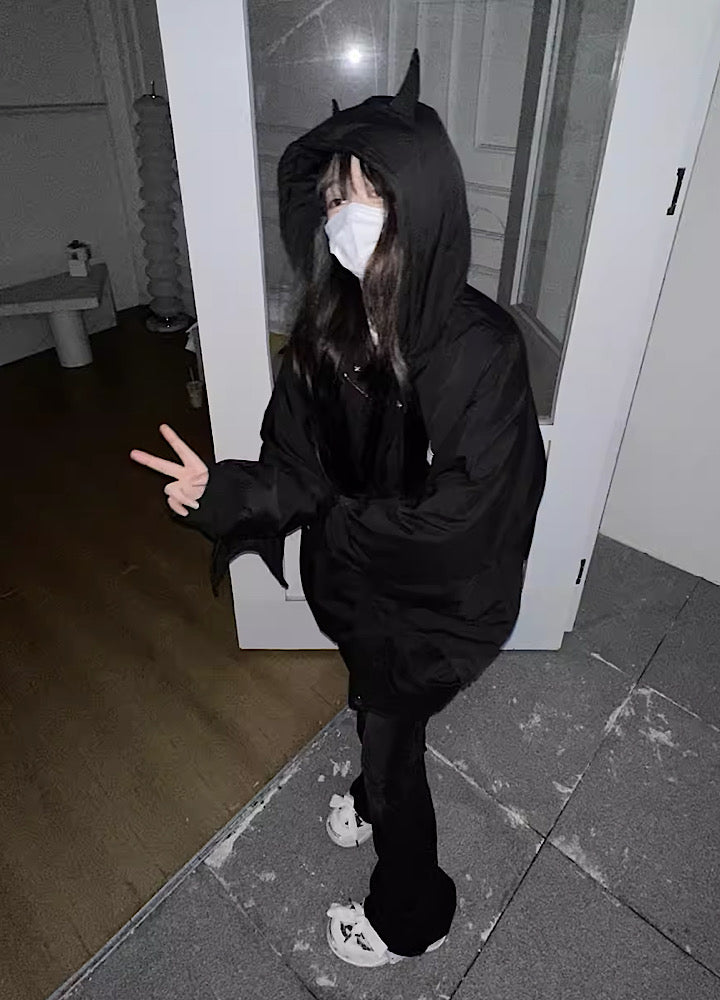 [Take off] Devil design silhouette flying squirrel style hoodie TO0019