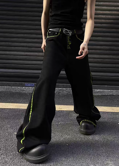[MAXDSTR] Green line booster high wide silhouette pants MD0107