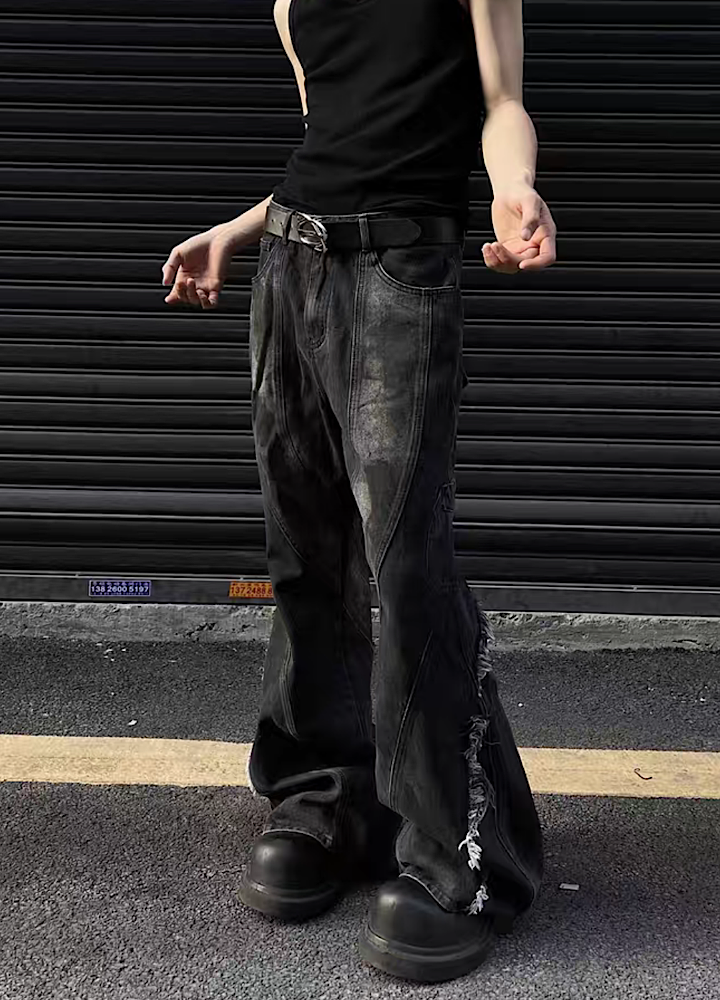 【MAXDSTR】Full slit fringe distressed design denim pants MD0108 – HI-LANDER