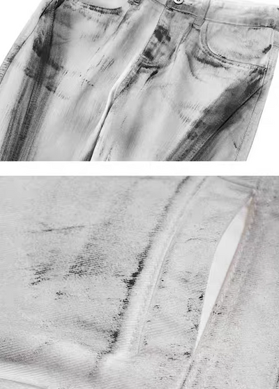 [MAXDSTR] Slash type washed design flare denim pants MD0111