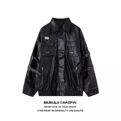 【NIUGULU】Futuristic scientific wide silhouette backpack jacket  NG0020