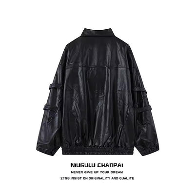 [NIUGULU]Futuristic scientific wide silhouette backpack jacket NG0020