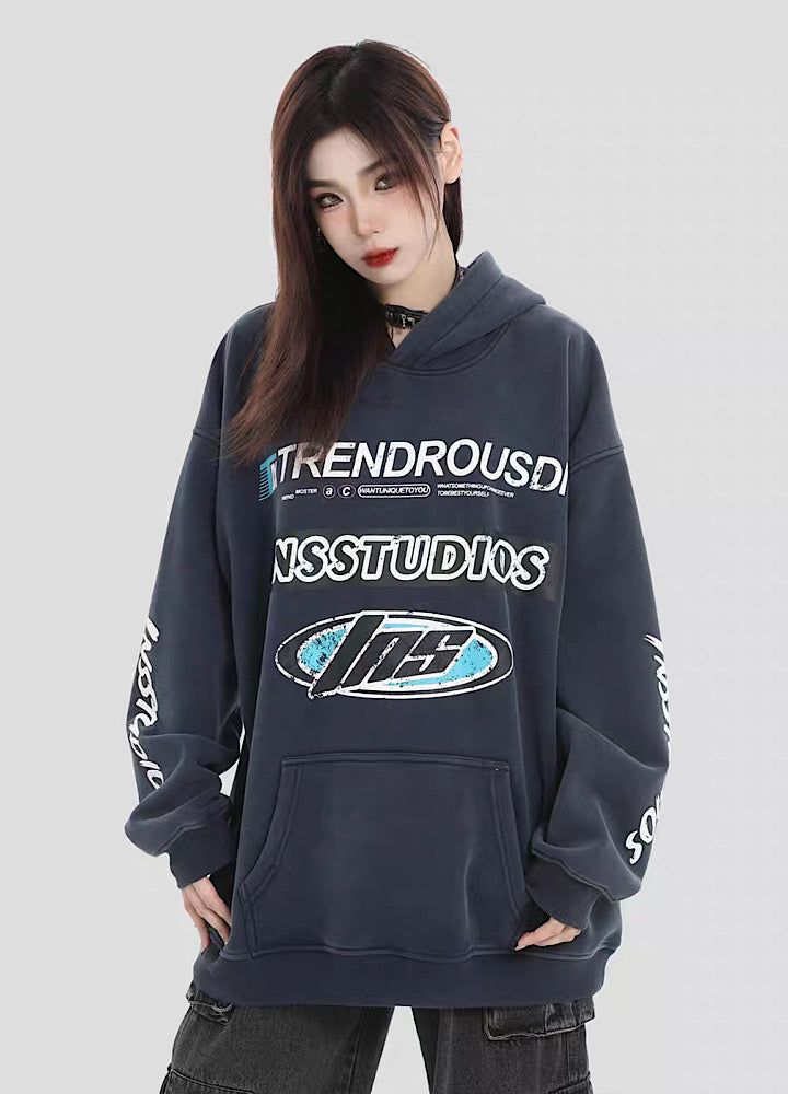 【INS】Acid dull vintage design hoodie  IN0029