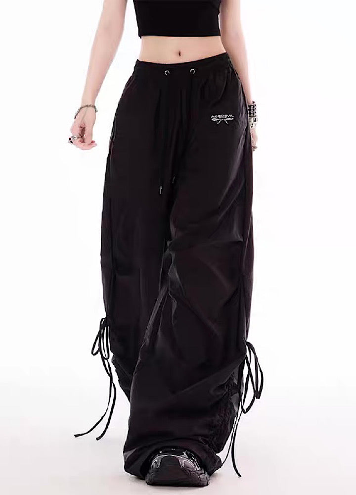 【Eleven shop97】Side ribbon line design casual pants  ES0036