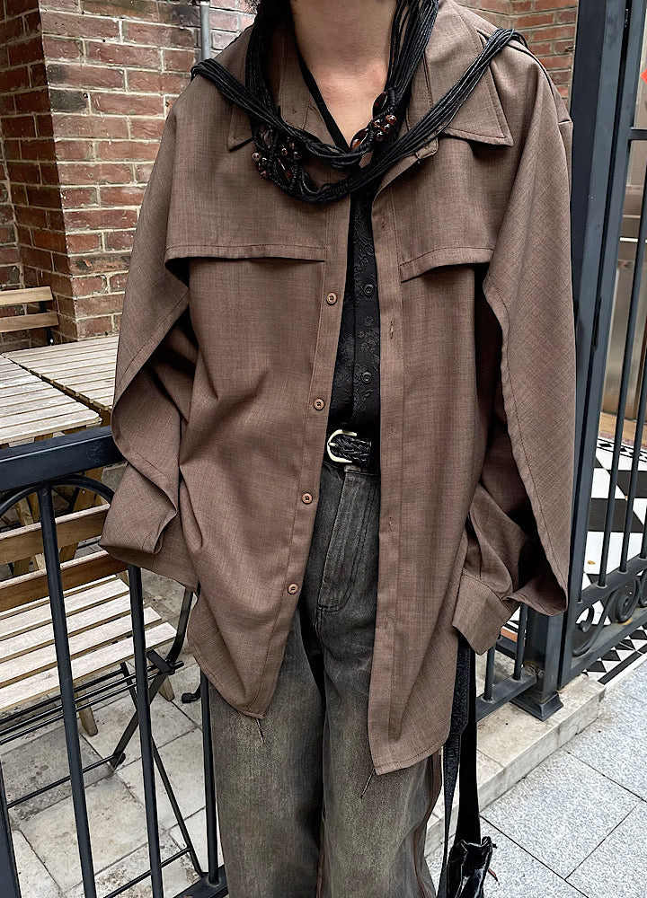 【Sleeping】Gradually gimmicky design brown adult jacket  SL0013