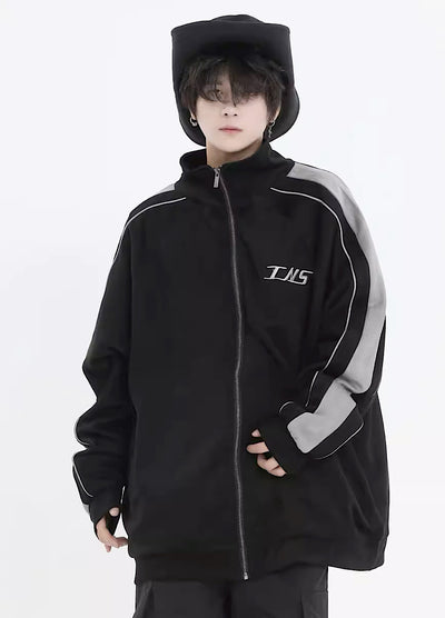 【INS】All line simple zip design half sweater  IN0020