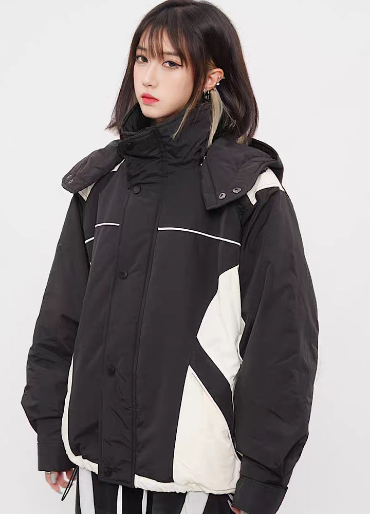 Monotone color active sporty mountain hoodie HL3015