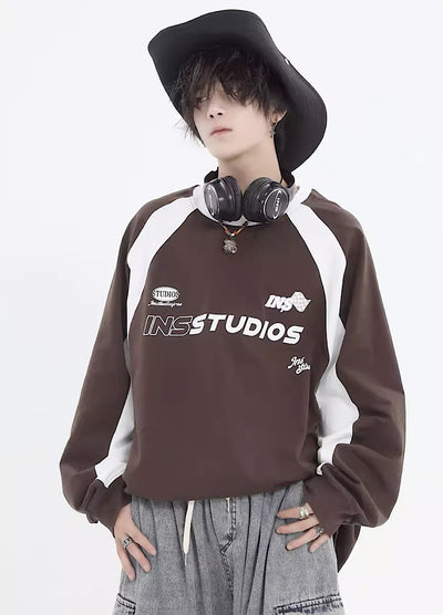 【INS】Casual Sporty Trend Harl Long Sleeve T-shirt  IN0022