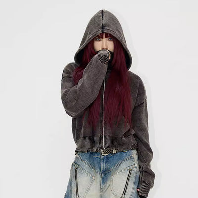 【People Style】Sleeve length micro wash design hoodie PS0001