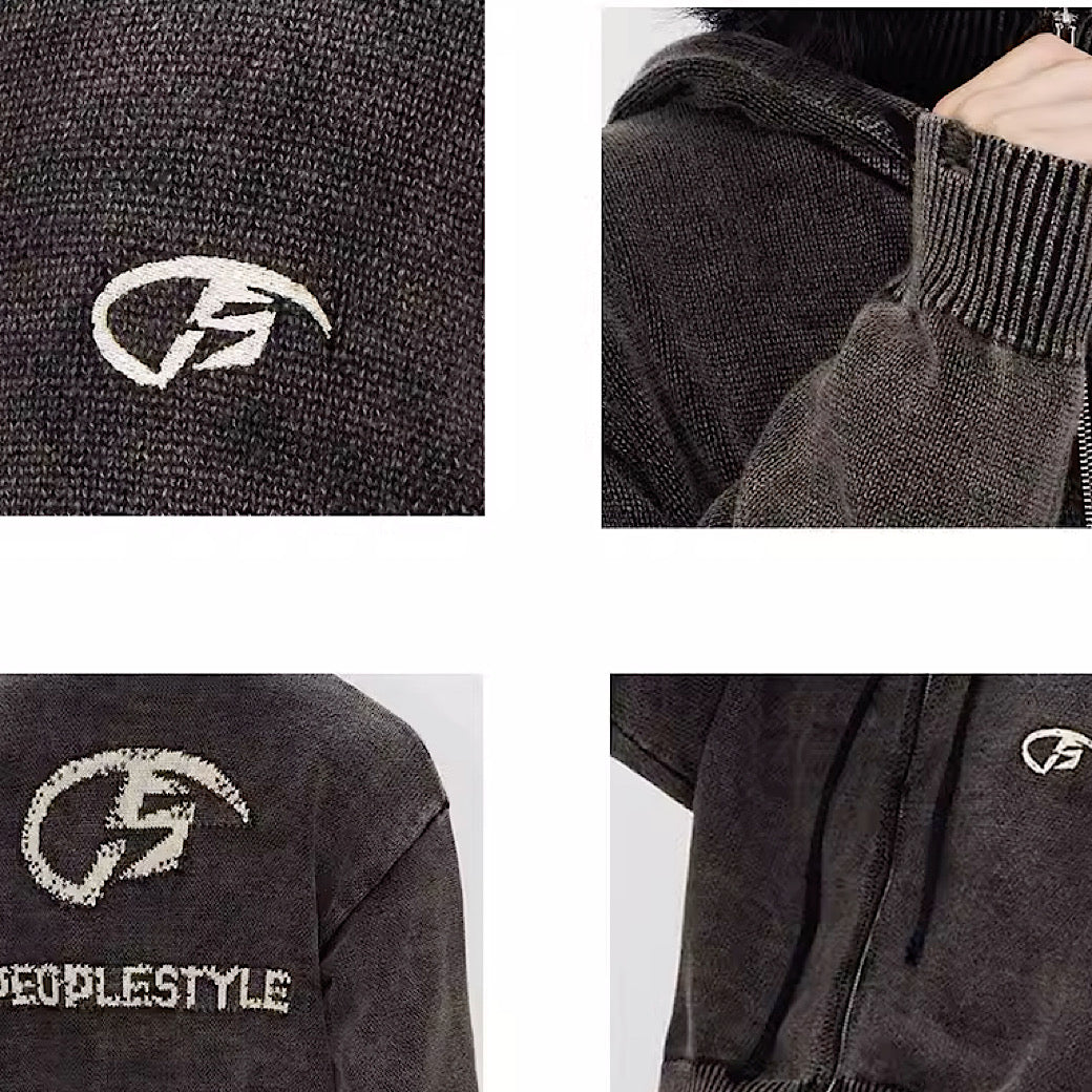 【People Style】Sleeve length micro wash design hoodie PS0001