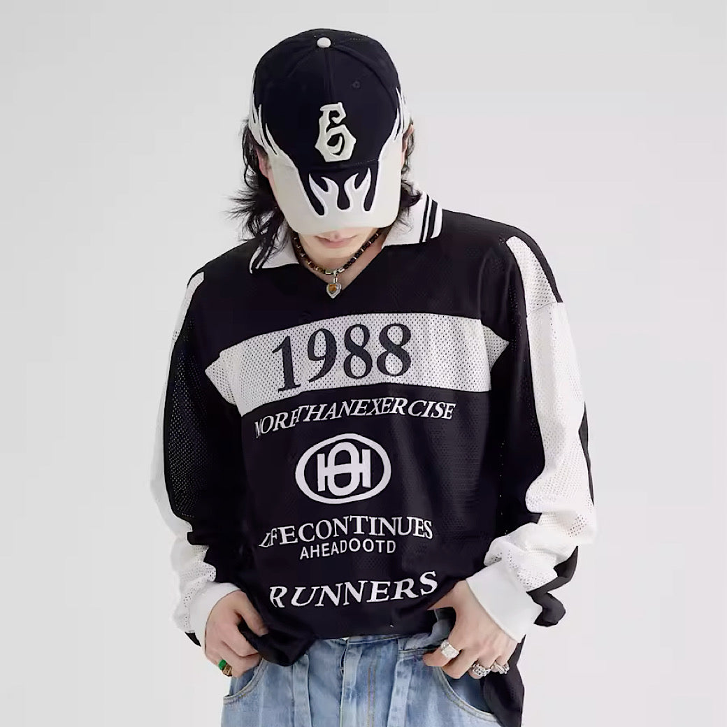 【People Style】Sporty Design Lookbook Casual Long Sleeve T-Shirt  PS0002