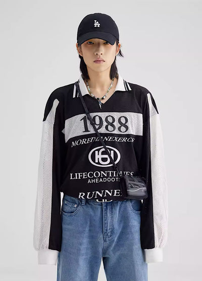 【People Style】Sporty Design Lookbook Casual Long Sleeve T-Shirt  PS0002