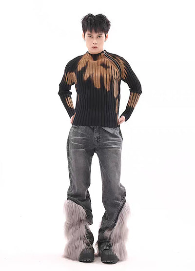 [BTSG] Fur fur design special flare denim pants BS0010