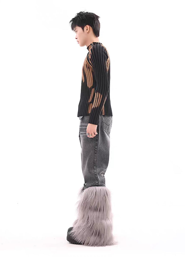 [BTSG] Fur fur design special flare denim pants BS0010