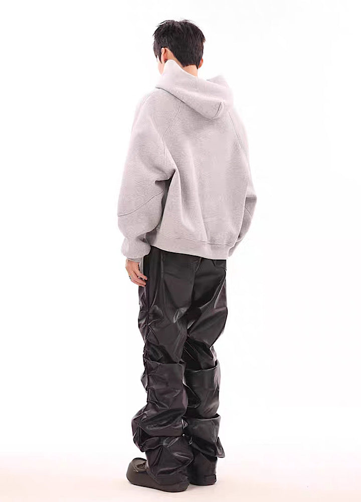 【BTSG】Mode style hem pocket design leather pants  BS0011