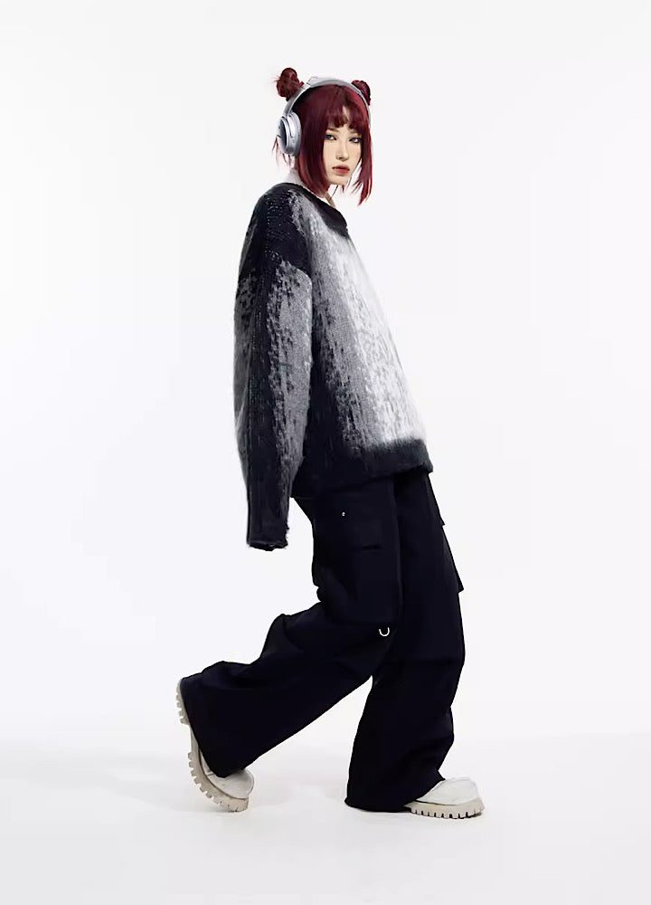 【People Style】Dark gradation design color absolute knit PS0004