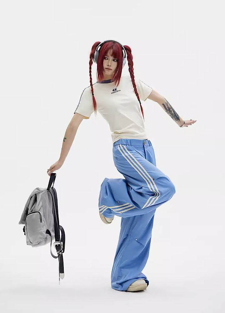 [People Style] Thick side line sporty simple pants PS0008