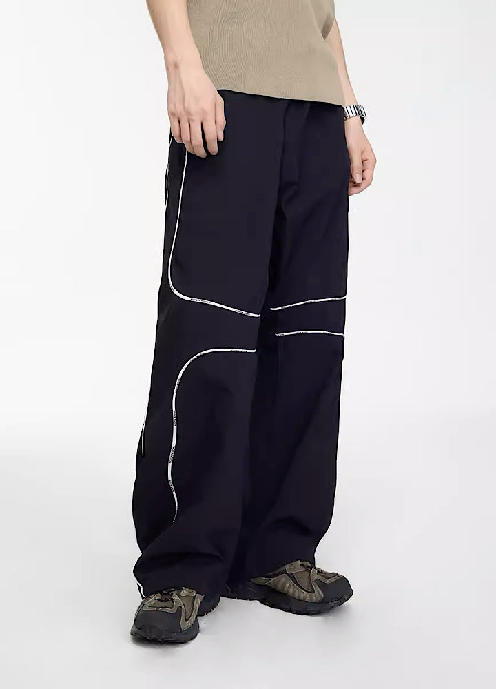 【People Style】Full random line base wide silhouette pants  PS0009