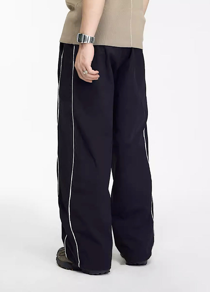 [People Style]Full random line base wide silhouette pants PS0009