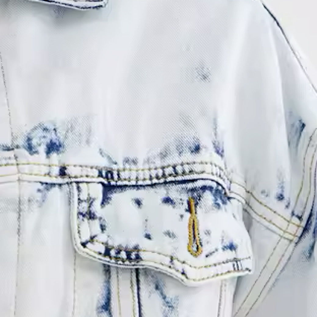 【People Style】Random marble style design color setup denim PS0010