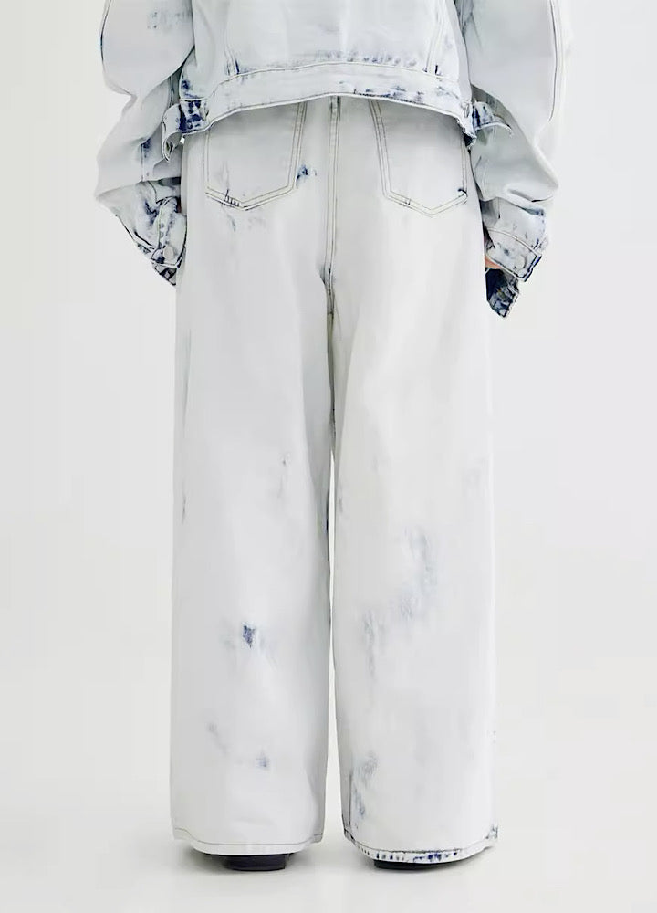 【People Style】Random marble style design color setup denim  PS0010