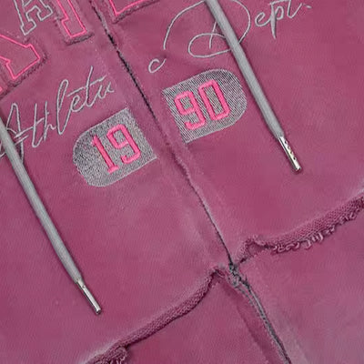 【XPXME】Pink gray gimmick art design hoodie  XP0008