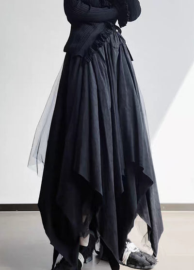 [Floating weed] Ruffle silhouette three-dimensional design skirt FW0020