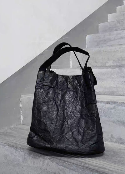 [Floating weed] crushed black design handbag FW0021
