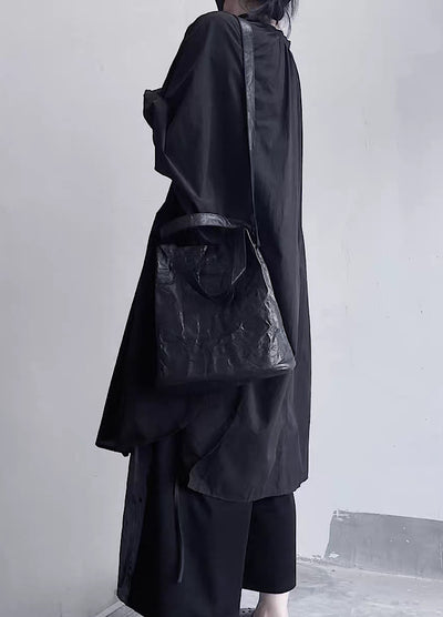 【Floating weed】crushed black design handbag  FW0021