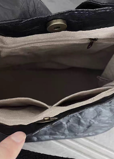 [Floating weed] crushed black design handbag FW0021