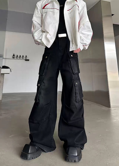 【MARTHENAUT】Double pocket design wash base cargo denim pants  MH0023