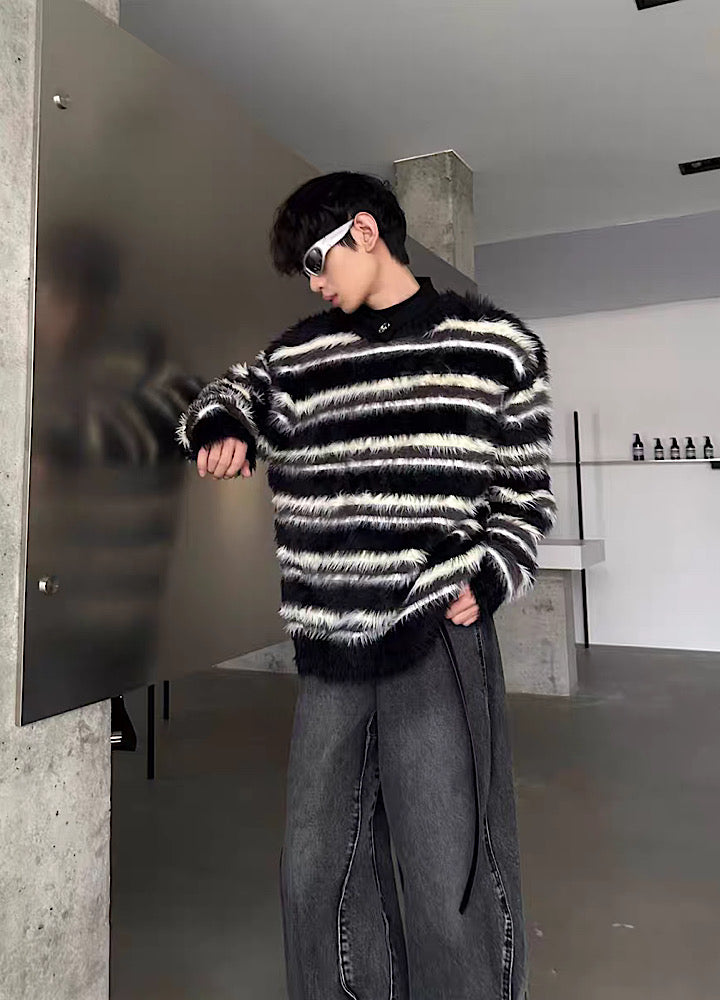 [MARTHENAUT] Balance border monotone knit sweater MH0027 