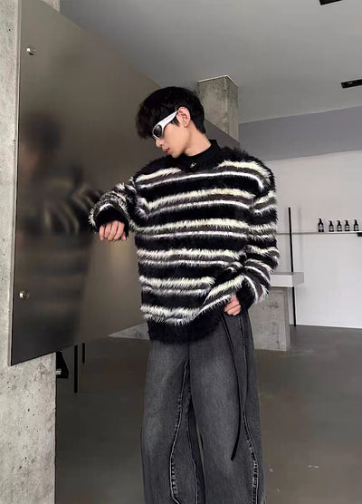 【MARTHENAUT】Balance border monotone knit sweater  MH0027