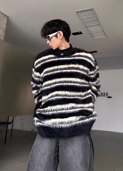 [MARTHENAUT] Balance border monotone knit sweater MH0027 