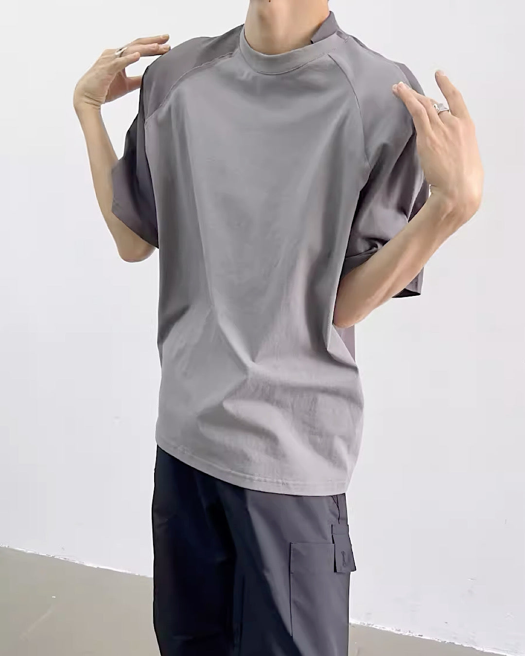 【Yghome】Double type bicolor rooming T-shirt  YH0010